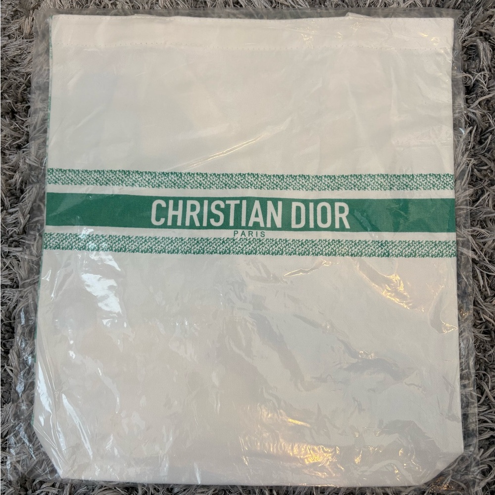 Authentic Christian Dior Dioriviera Beaute Cotton Tote Bag - Green